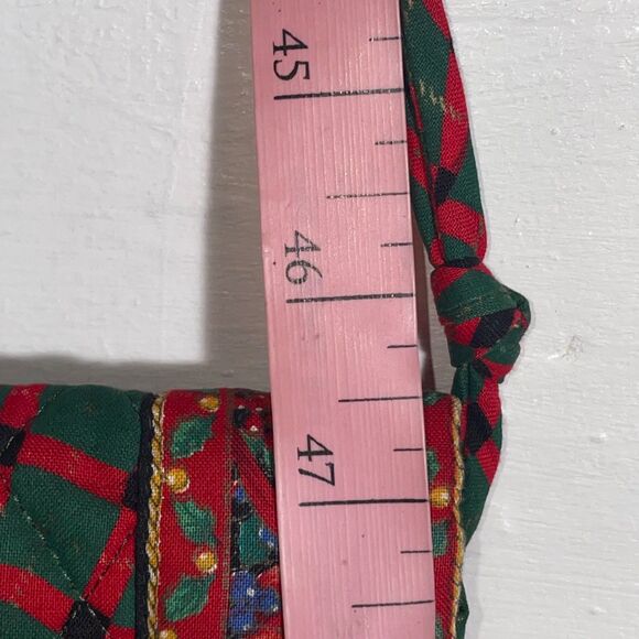 Vintage Vera Bradley Quilted Crossbody Bag Red Green Plaid Floral Indiana 90s - Picture 11 of 11